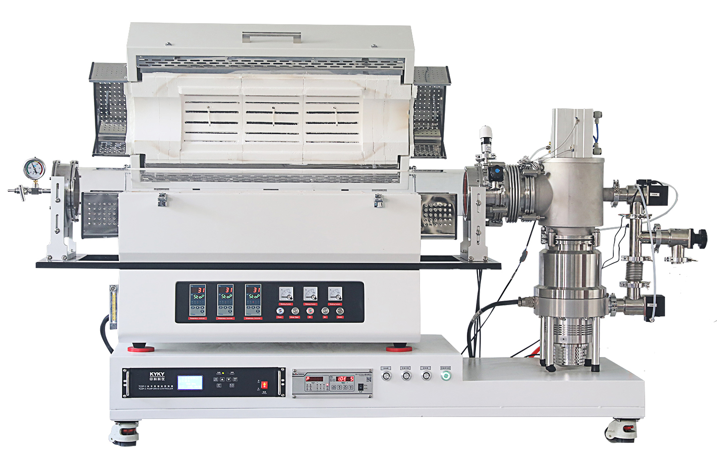 1200度三溫區高真空管式爐（分子泵）